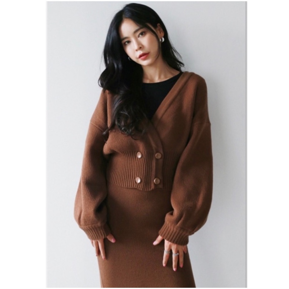 Korea designer knitwear co-rd set